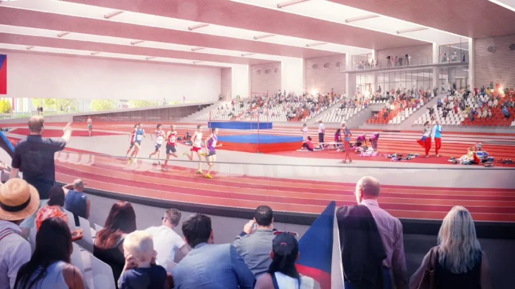 Vizualizace atletické haly v Brně