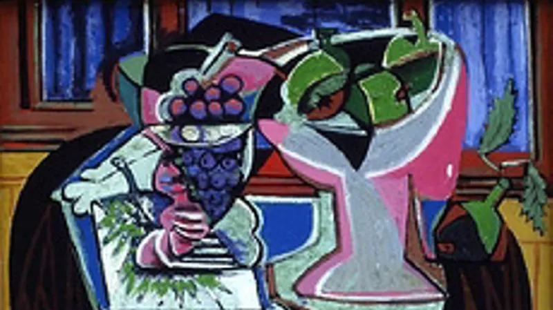 Zátiší s mísami ovoce