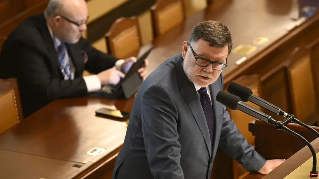 Ministr financí Zbyněk Stanjura (ODS) ve sněmovně
