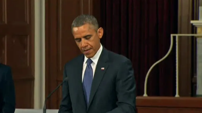 Barack Obama promluvil na bohoslužbě za oběti útoku v Bostonu