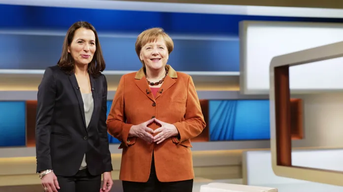 Angela Merkelová s moderátorkou ARD Anne Willovou
