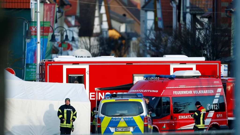 Policie na místě činu ve Volkmarsenu