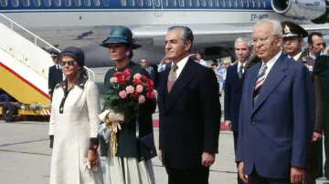 Rezá Pahlaví s manželkou na návštěvě Československa v roce 1977