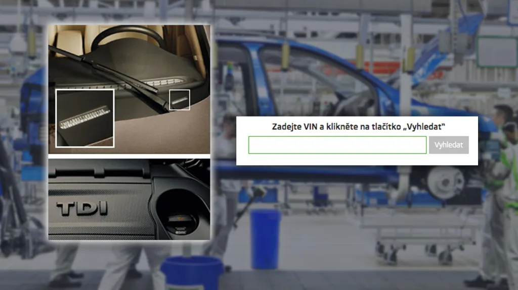 Škoda – vyhledávání podle identifikačního čísla vozidla