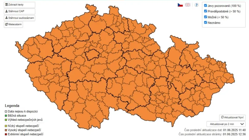 Výstraha meteorologů před silnými bouřkami
