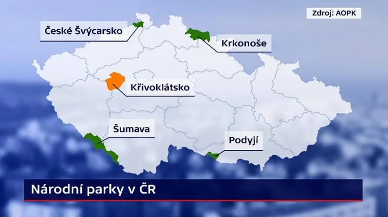 mapa národních parků