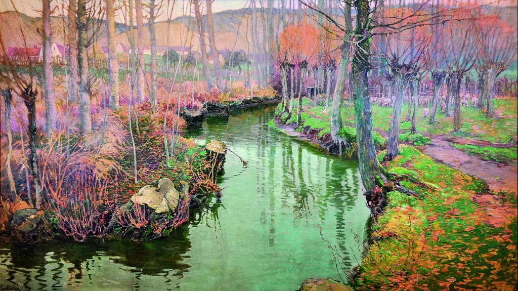 Potok v Giverny v Normandii (před rokem 1899)