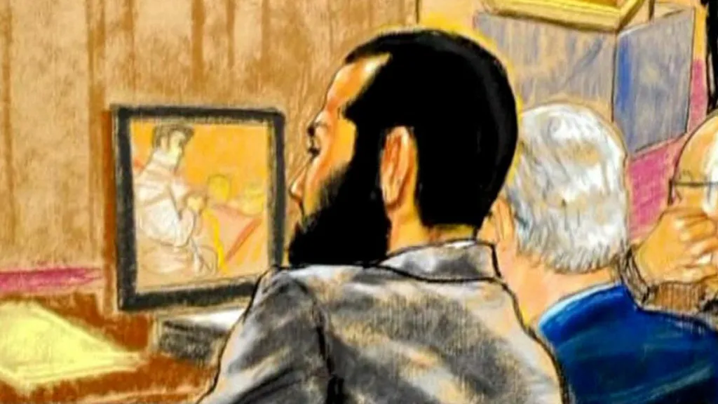 Omar Khadr na soudní kresbě