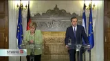 Tisková konference Angely Merkelové a Antonise Samarase