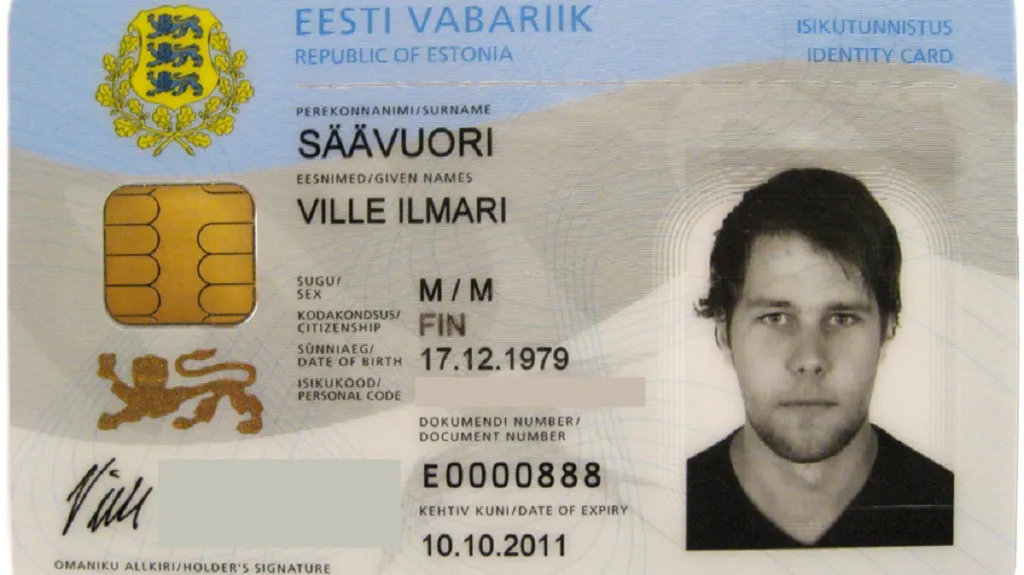 Estonská identifikační karta s čipem