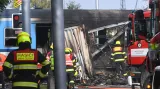 Nehoda kamionu, vlaku a osobního auta na železničním přejezdu v Olomouci