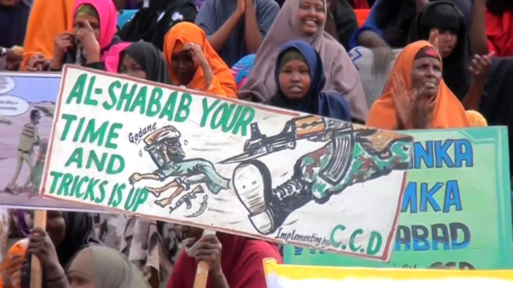 Somálky demonstrují proti milicím Šabáb