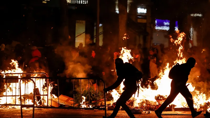 Noční srážky radikálů v centru Barcelony