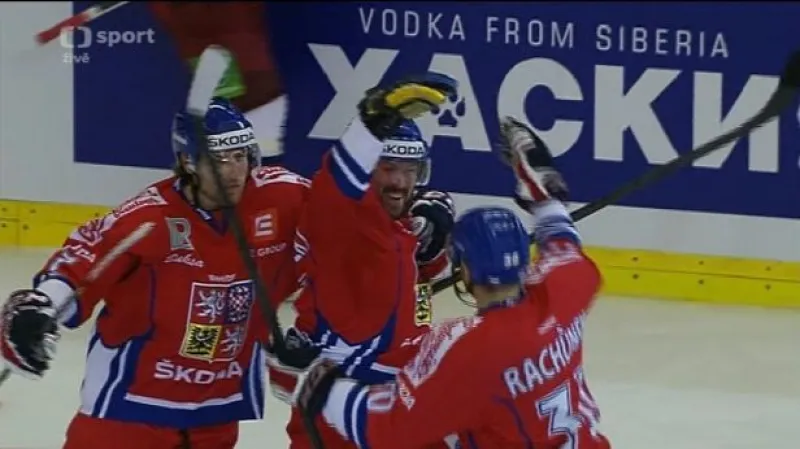 Gólová trefa Ivana Rachůnka z otočky - 1:0 (5. min.)