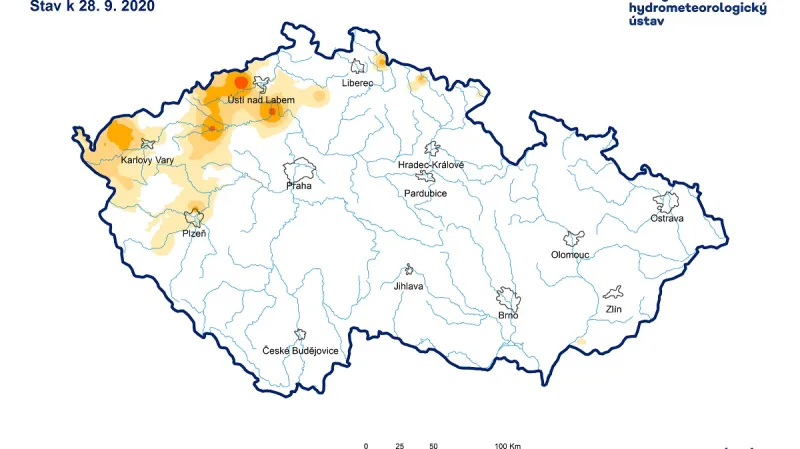 Deficit srážek za posledních šest měsíců