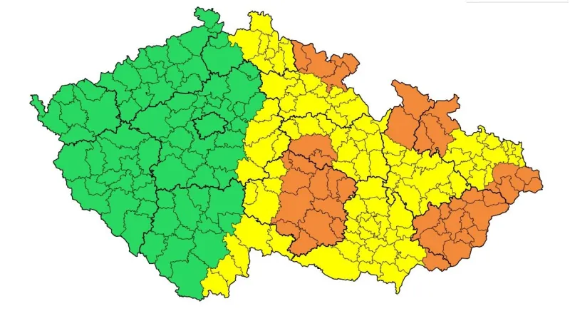 Výstraha ČHMÚ před silným deštěm na 5. a 6. srpna