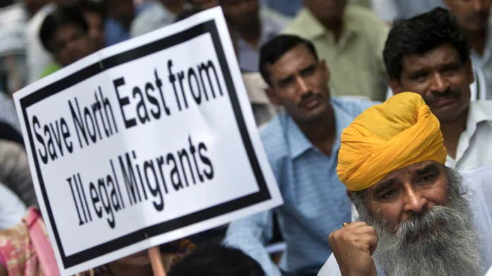 Protest proti nelegální imigraci v Indii