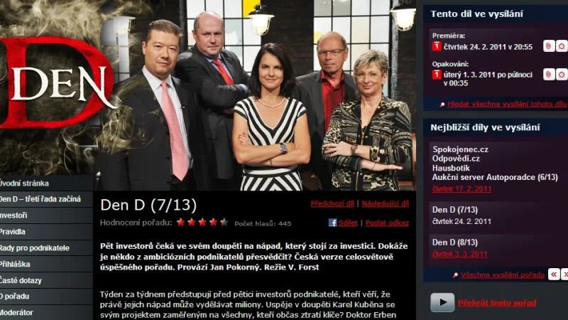 Web pořadu Den D