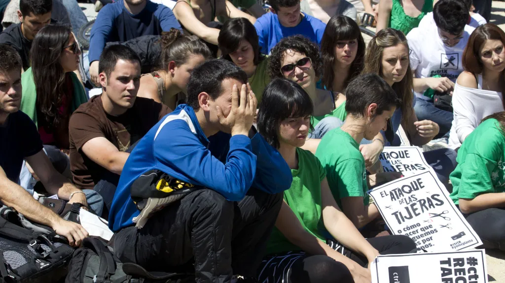 Protest studentů ve Španělsku