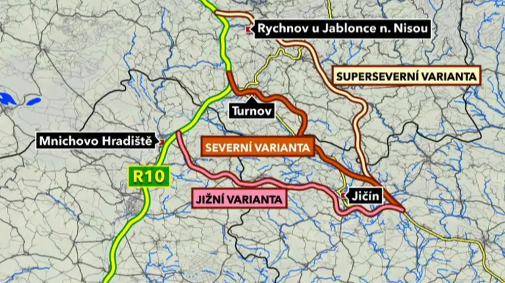 Varianty tras silnice R35 z Liberce do Hradce Králové