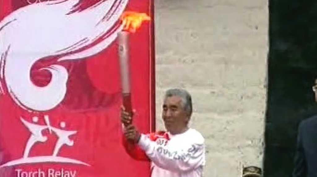 Štafeta s olympijským ohněm ve Lhase