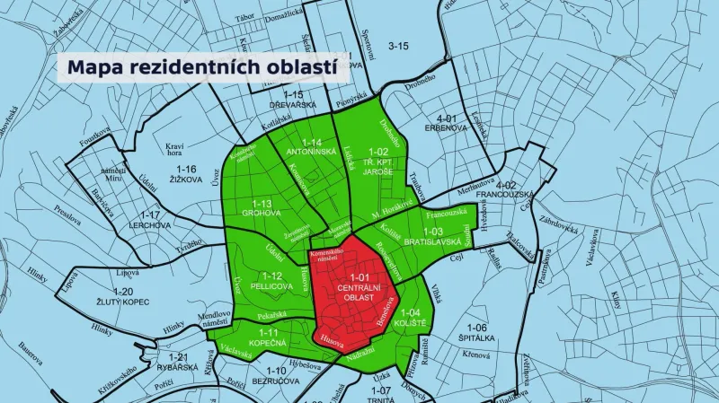 Mapa rezidentních oblastí