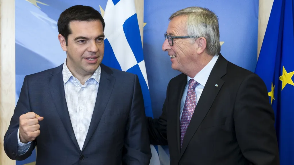 Řecký premiér Alexis Tsipras a šéf Evropské komise Jean-Claude Juncker
