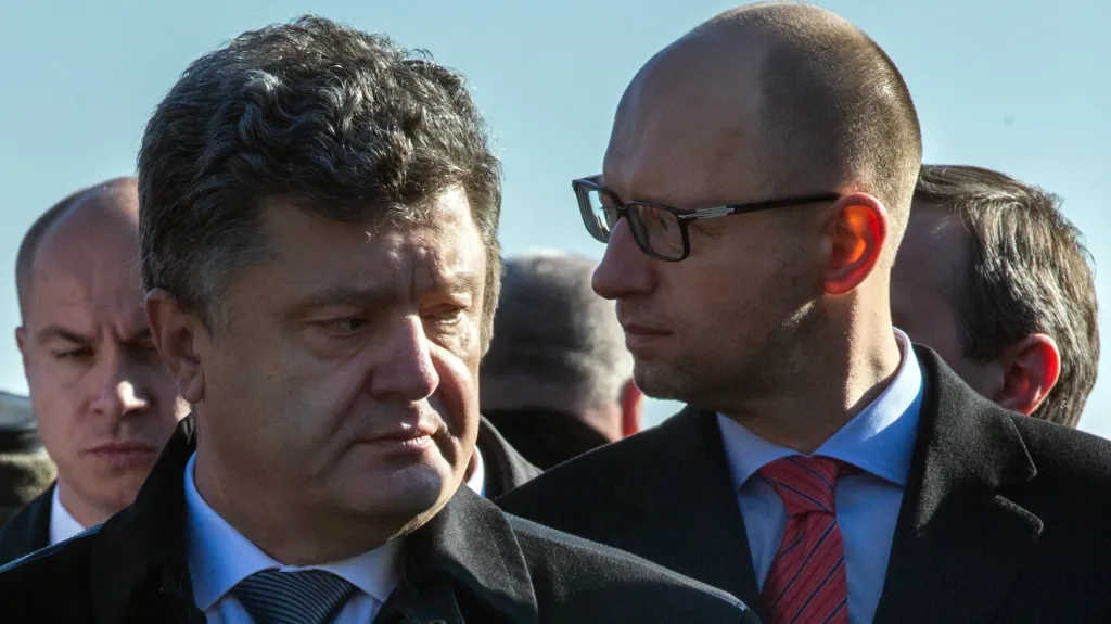 Petro Porošenko a Arsenij Jaceňuk