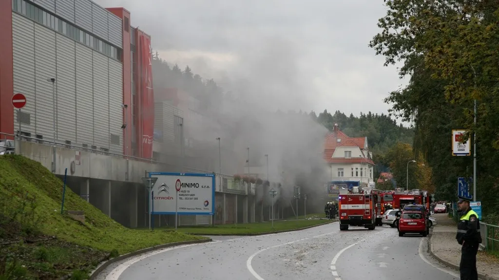 Požár v karlovarské KV Areně