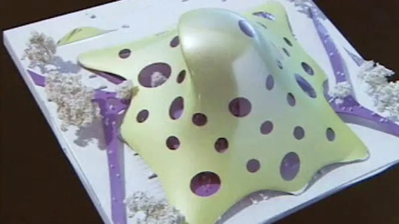 Návrh zesnulého architekta Jana Kaplického na novou budovu Národní knihovny