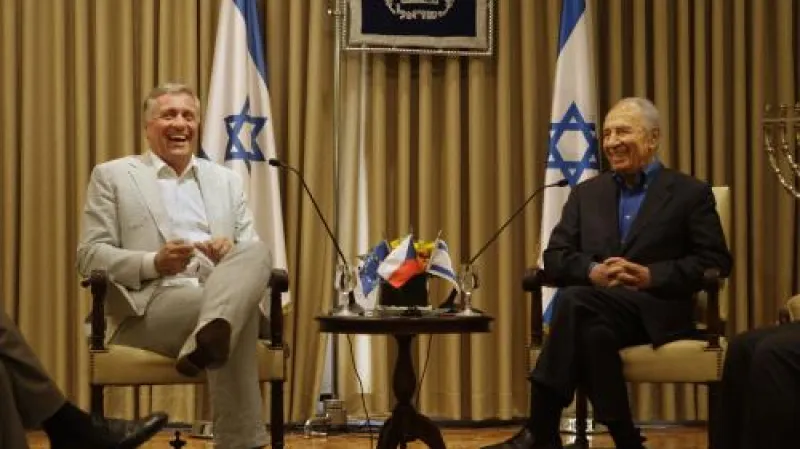 Mirek Topolánek a Šimon Peres