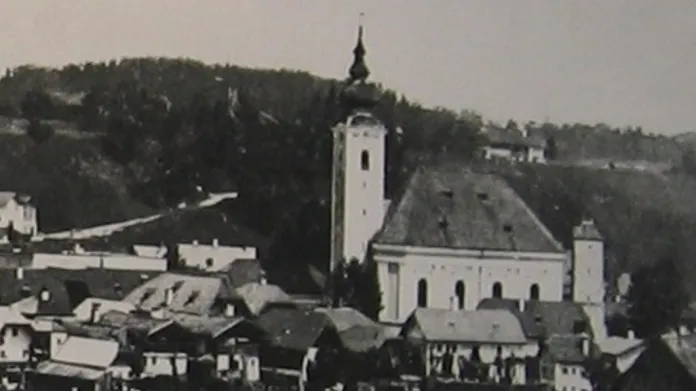 Kostel sv. Mikuláše v Oberndorfu, zbořen po povodni v roce 1899