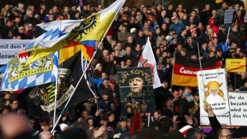 Demonstrace pořádaná Pegidou v Drážďanech Zdroj: Reuters