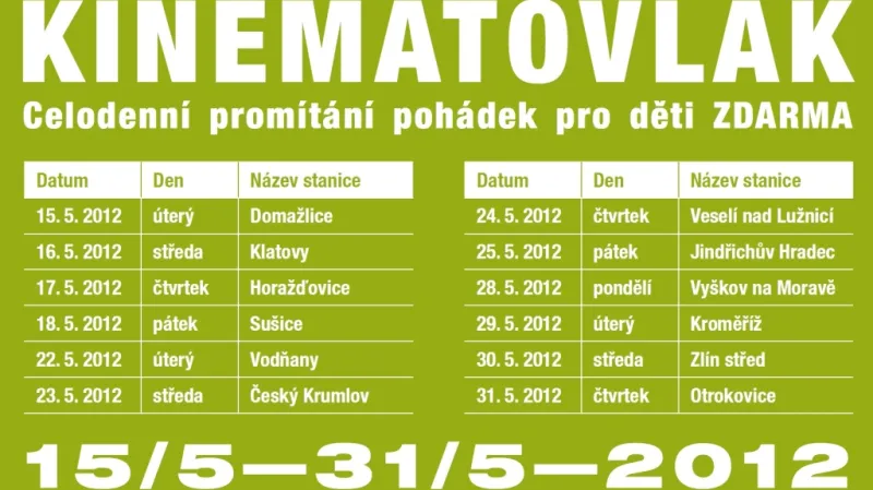 Kinematovlak - program