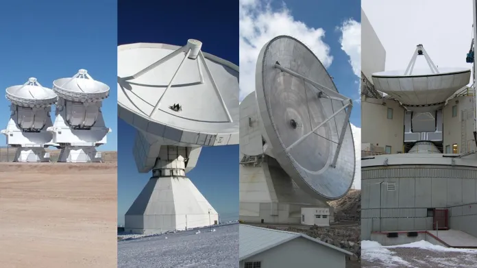 Osm teleskopů, které sledovaly černé díry