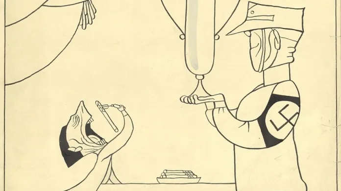 Karikatura Josepha Gobbelse od Františka Bidla