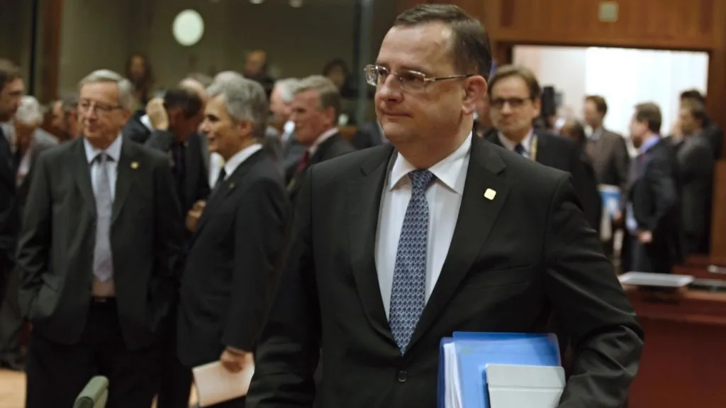 Premiér Petr Nečas na summitu o unijním rozpočtu v Bruselu