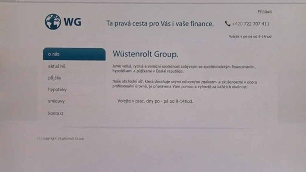 Webové stránky Wüstenrolt Group