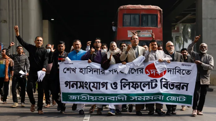 Opoziční protest proti bangladéšské vládě
