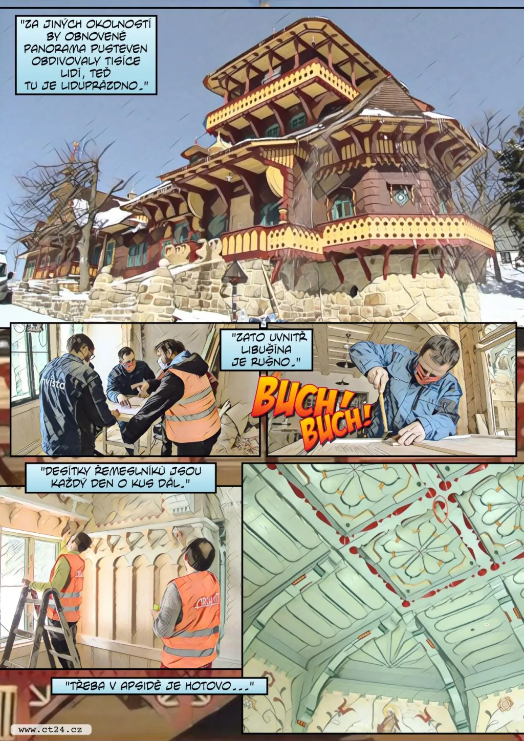 Obnova chaty Libušín se nezastavila