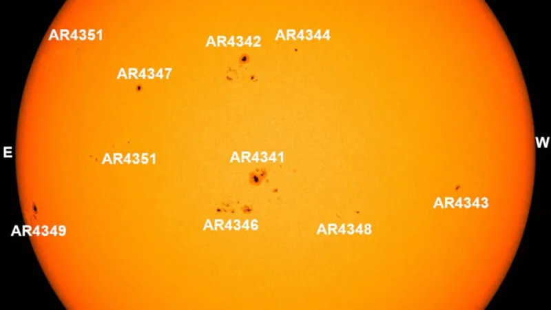 Aktivní oblasti na Slunci v noci z 19. na 20. ledna 2026