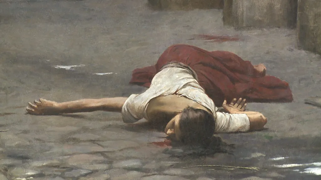 Jakub Schikaneder / Vražda v domě (detail)