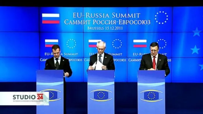 TK Hermana Van Rompuye, José Barrosa a Dmitrije Medveděva