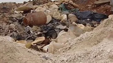 Uskladněný odpad na skládce u Vrbičan