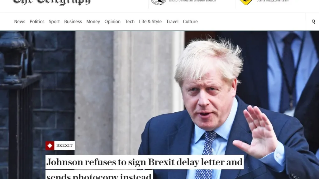 Britská média o dopisu Johnsona