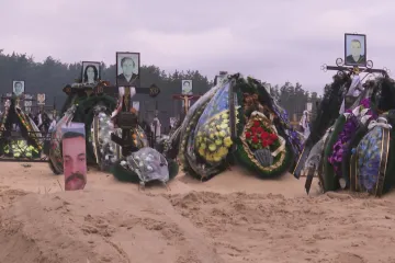 V Buče je těl bezejmenných obětí tolik, že se nevejdou do márnice. Tragické následky zanechaly boje i v Irpini