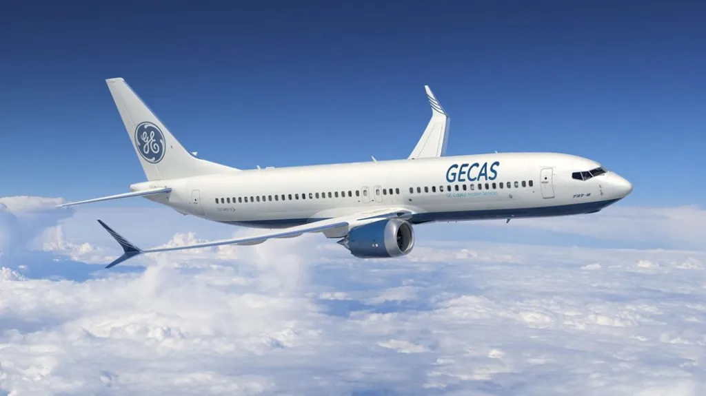 Počítačový model Boeingu 737 MAX 8 představený na aeroshow ve Farnborough