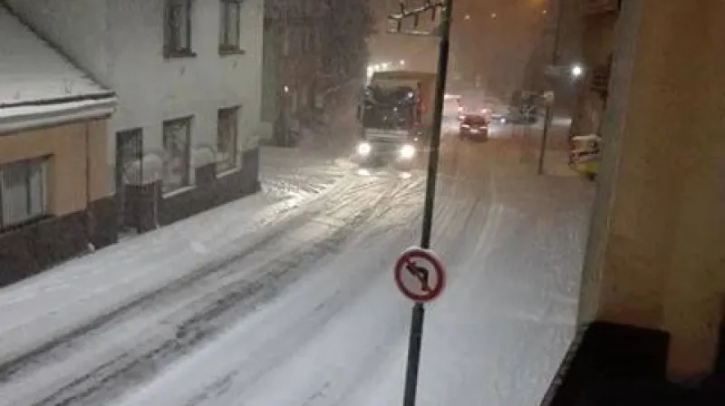 Husté sněžení ve Fryštáku na Zlínsku,  Autor: A. Jelínková