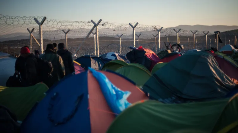 Uprchlický tábor na řecko-makedonské hranici