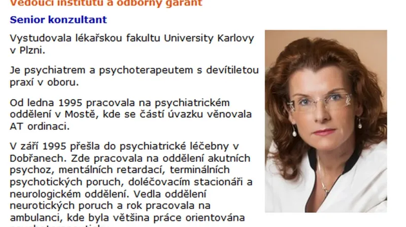 Medailonek MUDr. Jarmily Klímové